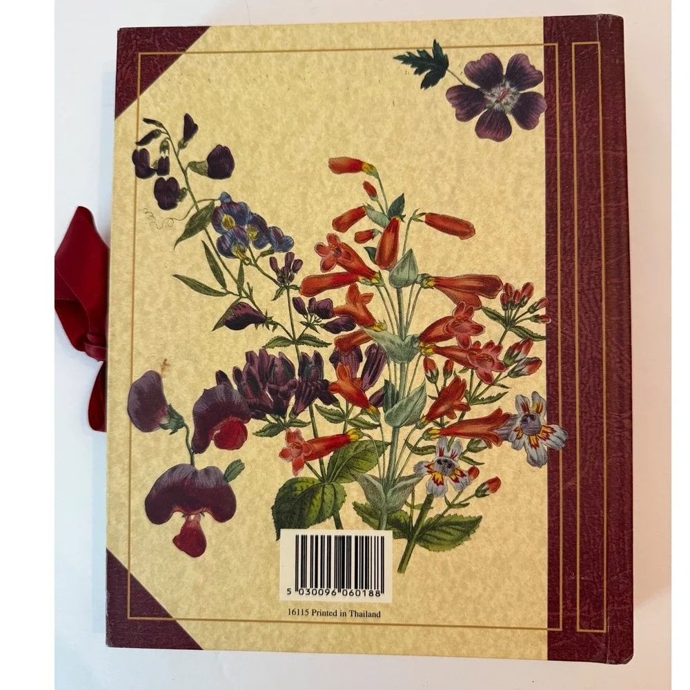 Floral Elegance Photograph Album w/ Ribbon Tie - Botanical Vintage Photo Album